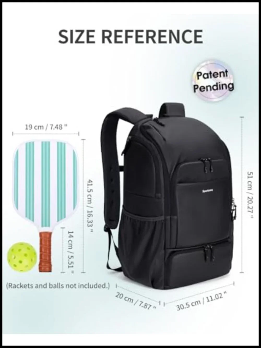 Waterproof Pickleball Bag with Shoe Compartment and 30L Capacity